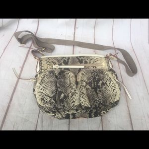 MZ WALLACE Snake Print Nylon Crossbody Tote